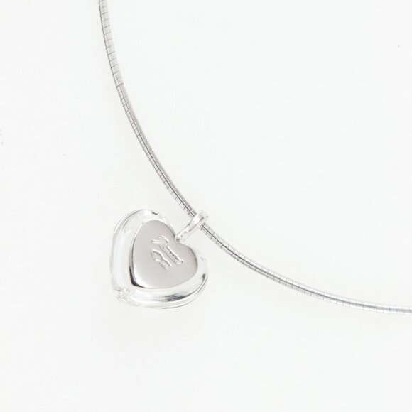 Baccarat heart Necklace choker clear Silver925/crystal heart 8.8g Women - Picture 3 of 7